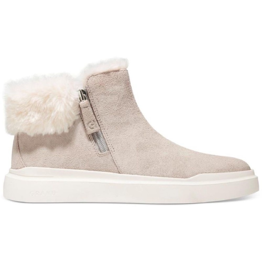 Cole Haan Womens Grandpro Rally Gray Slip On Dressy Ankle‎ Suede Booties Shoes